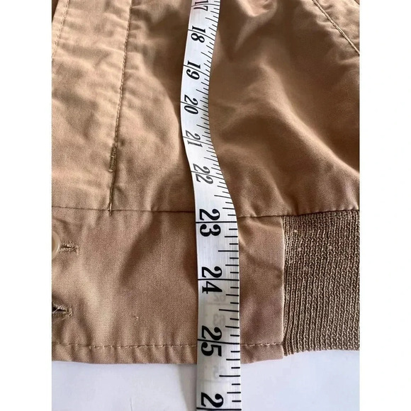 Vintage authentic Windbreaker 80’s 90’s tan long sleeve zipper jacket medium - Picture 9 of 10